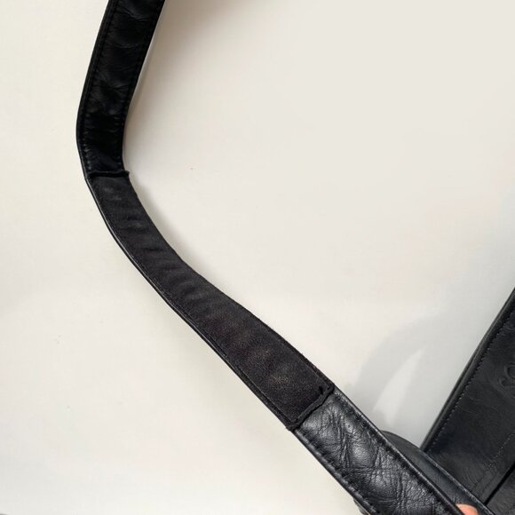 SAS Leather Bucket Handbag Shoulder Crossbody Adjustable Strap Black - Picture 14 of 16